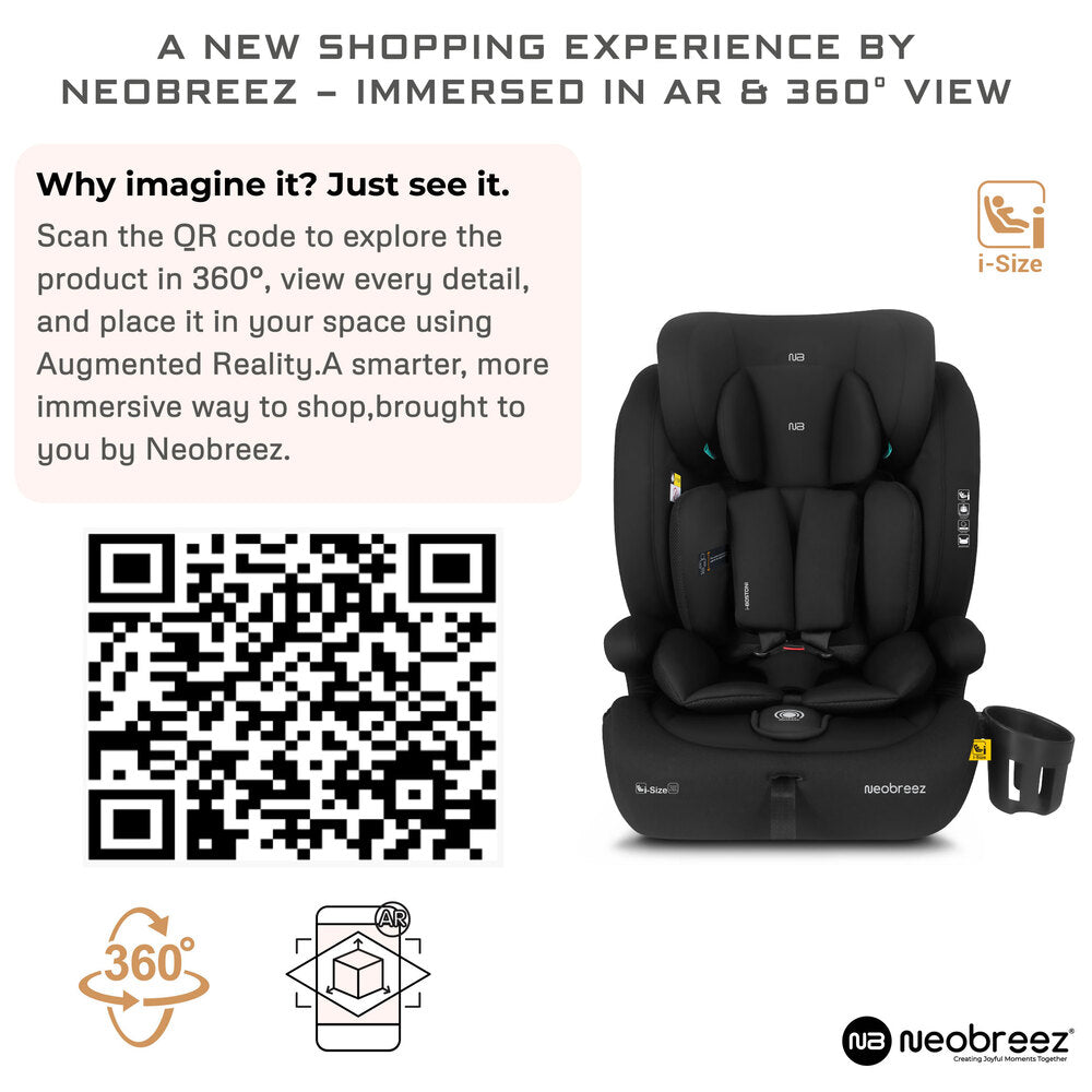 Neobreez i Bostoni 3 In 1 Toddler i Size Car Seat Black Neobreez Yallatoys