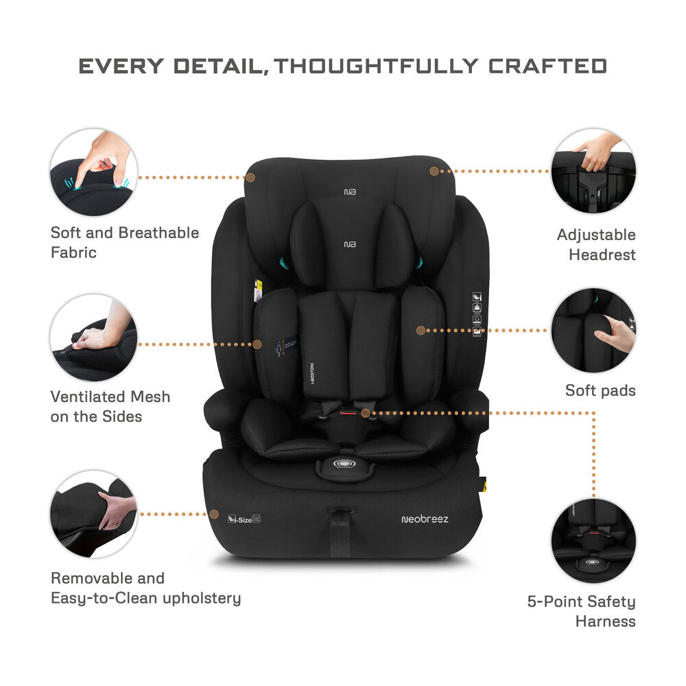 Neobreez i Bostoni 3 In 1 Toddler i Size Car Seat Black Neobreez Yallatoys