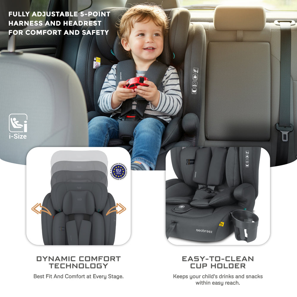 Neobreez i Bostoni 3 In 1 Toddler i Size Car Seat Grey Neobreez Yallatoys