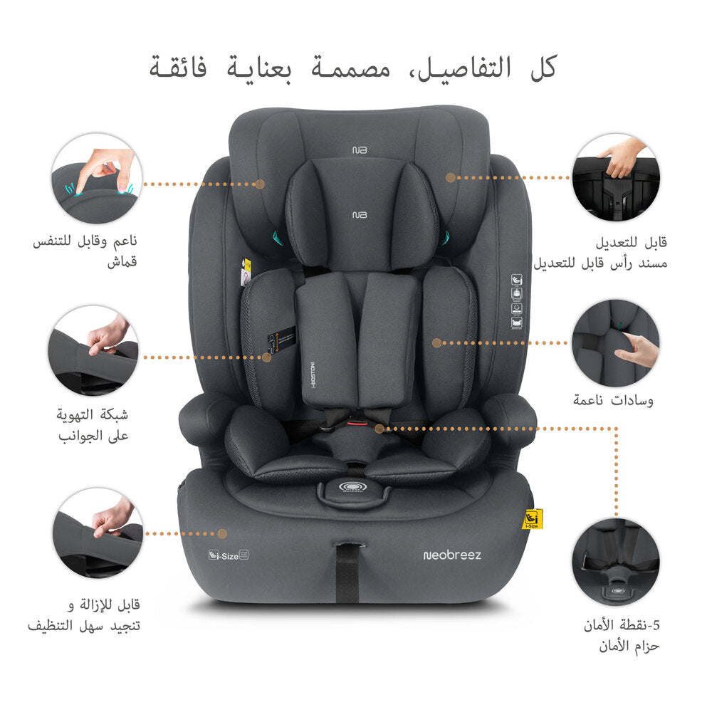 Neobreez i Bostoni 3 In 1 Toddler i Size Car Seat Grey Neobreez Yallatoys