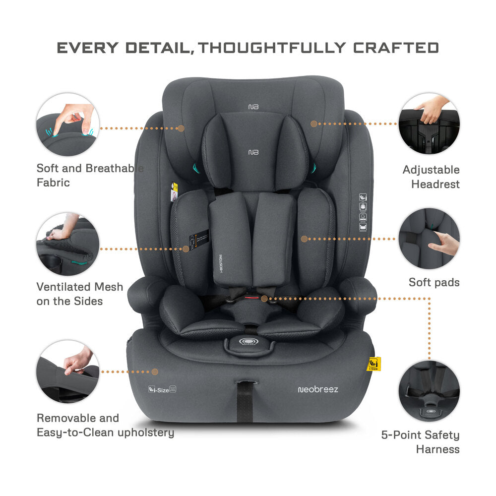 Neobreez i Bostoni 3 In 1 Toddler i Size Car Seat Grey Neobreez Yallatoys