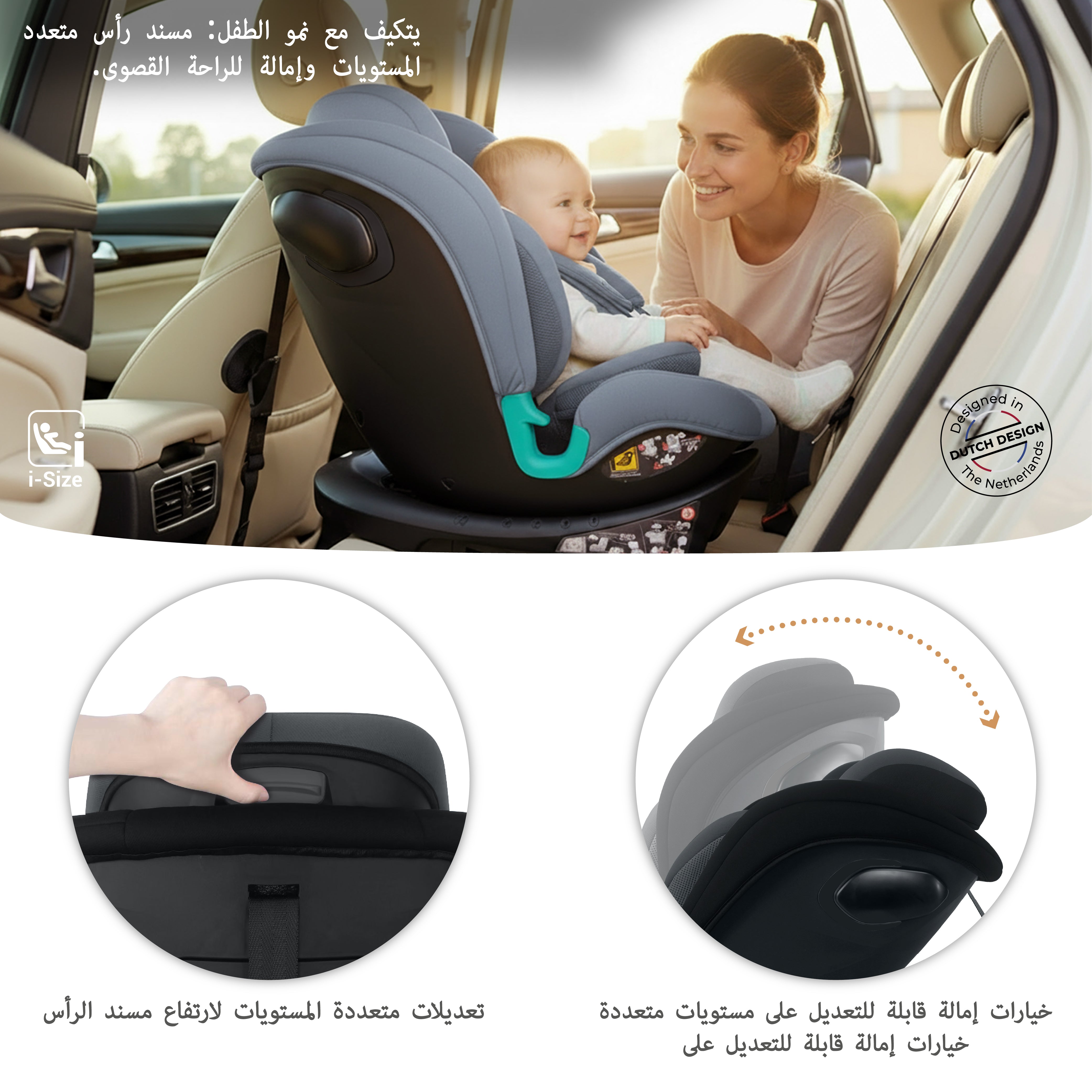 Neobreez I Guardia 360 Degree Isofix I Size Car Seat All In1 Grey