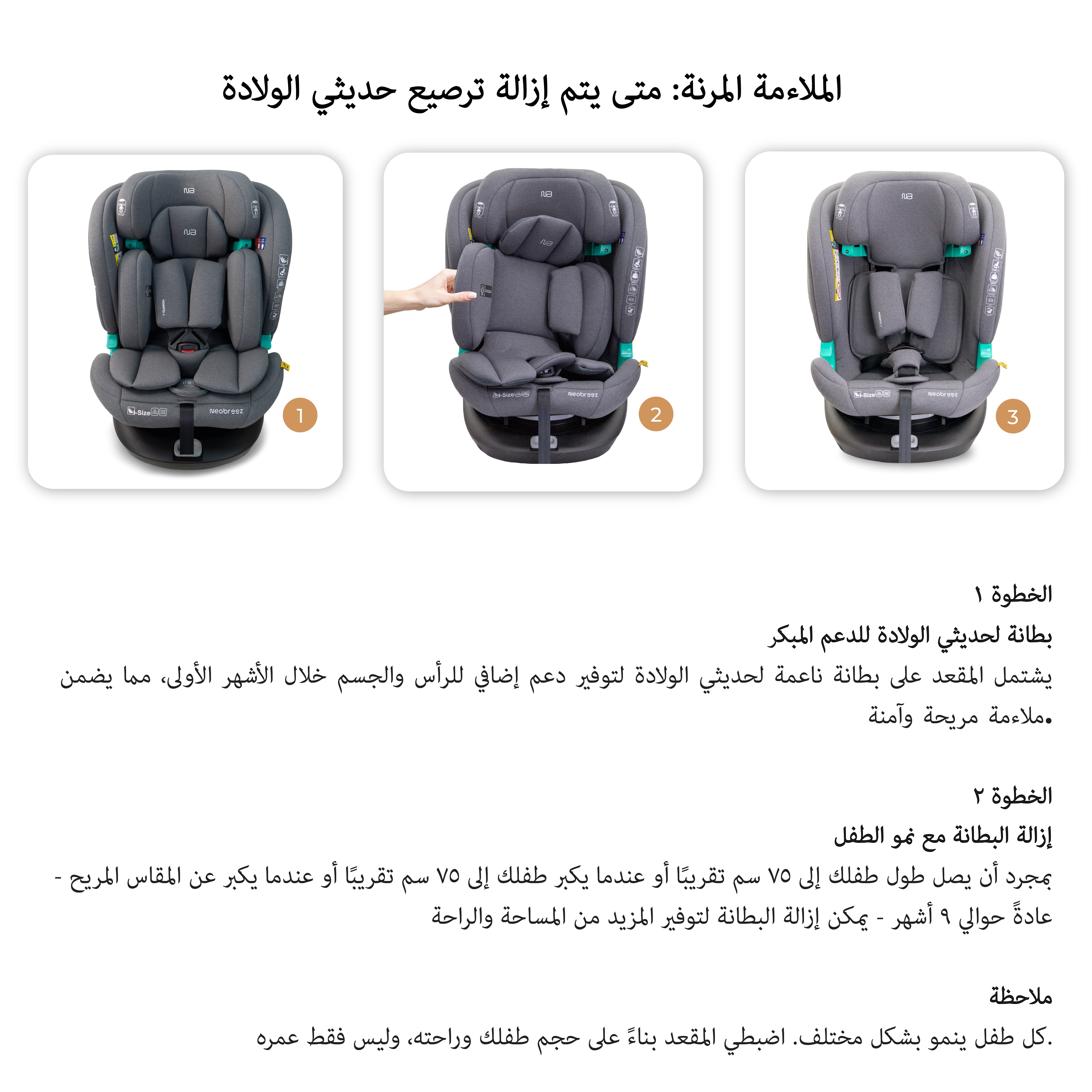 Neobreez I Guardia 360 Degree Isofix I Size Car Seat All In1 Grey