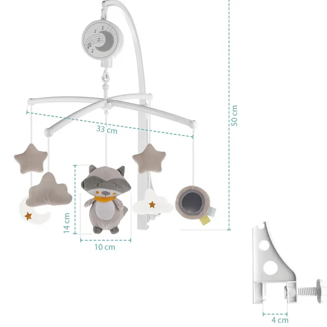 Little Learners Wind Up Crib Mobile Raccoon Little Learners Yallatoys