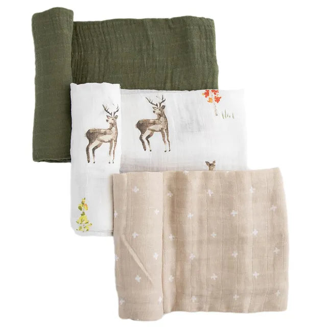 Little Unicorn Cotton Muslin Swaddle 3 Pack Oh Deer 2 Little Unicorn Yallatoys