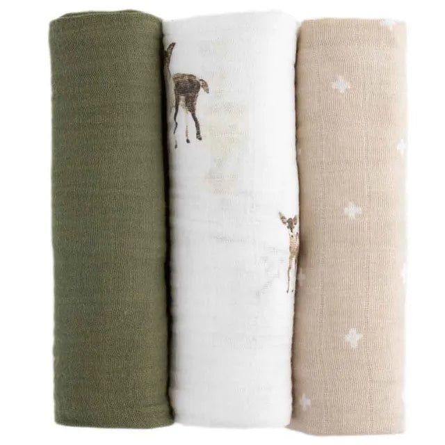 Little Unicorn Cotton Muslin Swaddle 3 Pack Oh Deer 2 Little Unicorn Yallatoys