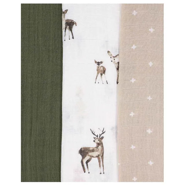 Little Unicorn Cotton Muslin Swaddle 3 Pack Oh Deer 2 Little Unicorn Yallatoys
