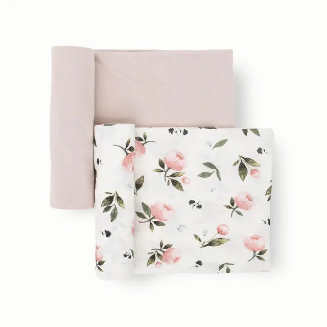 Little Unicorn Stretch Knit Swaddle 2 Pack Watercolor Rose Little Unicorn Yallatoys