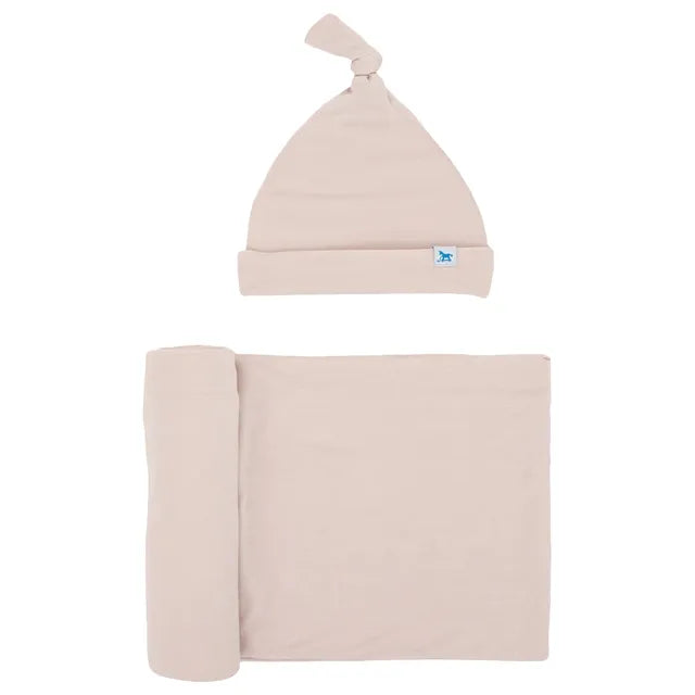 Little Unicorn Stretch Knit Swaddle and Hat Set Soft Blush Little Unicorn Yallatoys