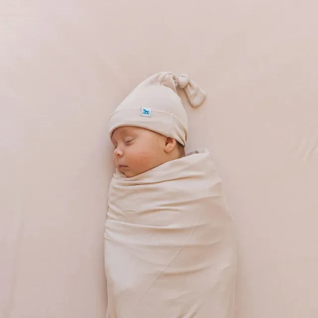 Little Unicorn Stretch Knit Swaddle and Hat Set Soft Blush Little Unicorn Yallatoys
