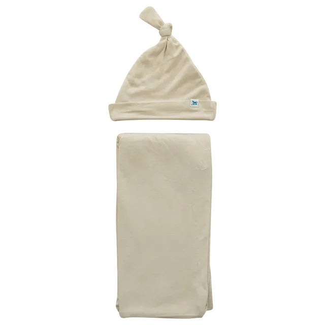 Little Unicorn Stretch Knit Swaddle and Hat Set Pebble Little Unicorn Yallatoys