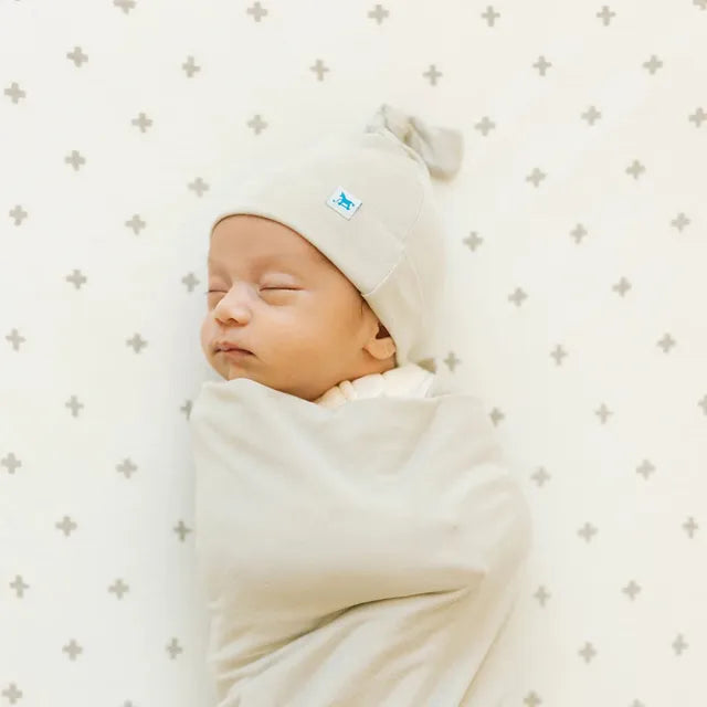 Little Unicorn Stretch Knit Swaddle and Hat Set Pebble Little Unicorn Yallatoys