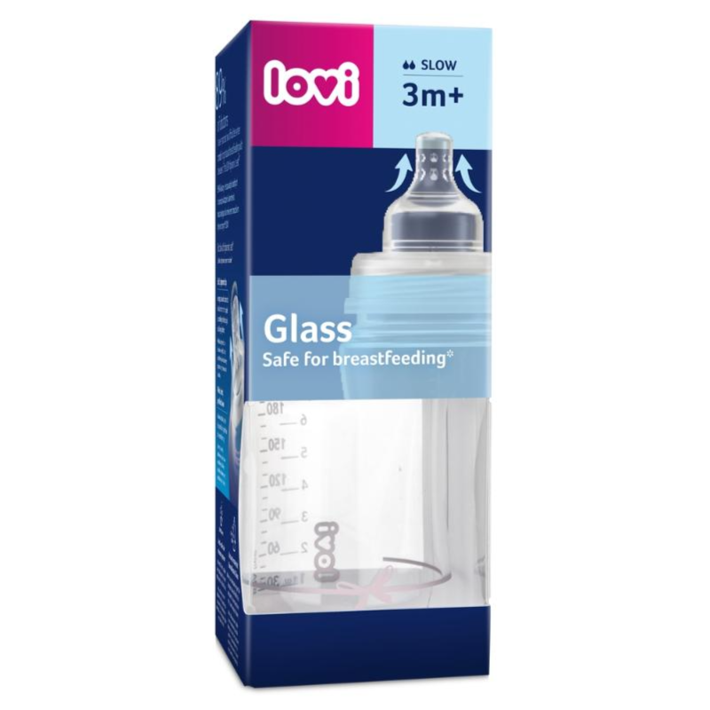 Lovi Baby Glass Bottle Girl Slow 3M+250ML Lovi Baby Yallatoys