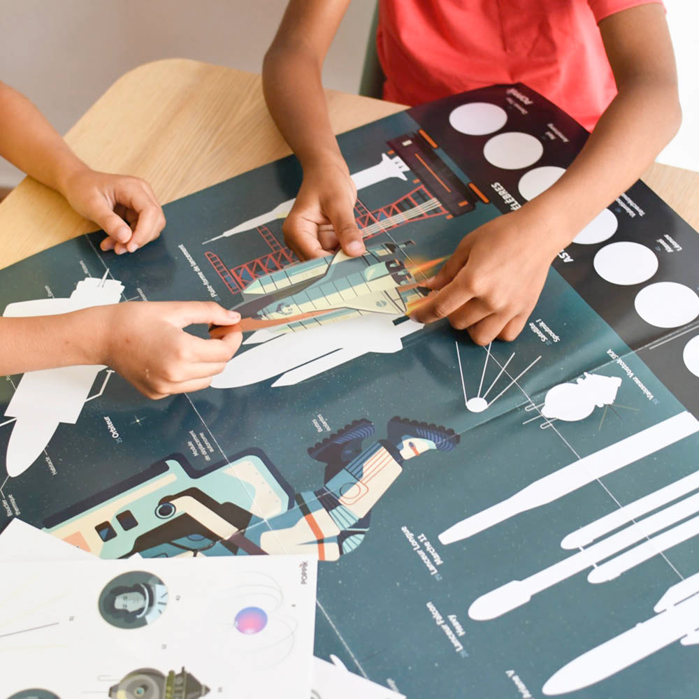 Large Educational Astronomy Sticker Poster for Kids