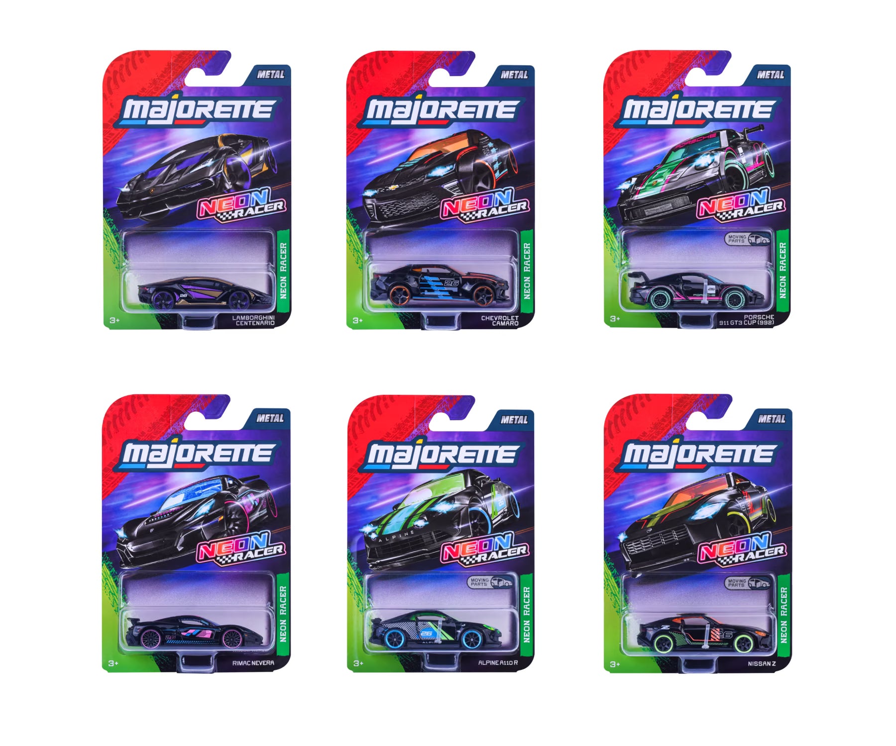 Majorette Neon Racer Premium Cars Assorted