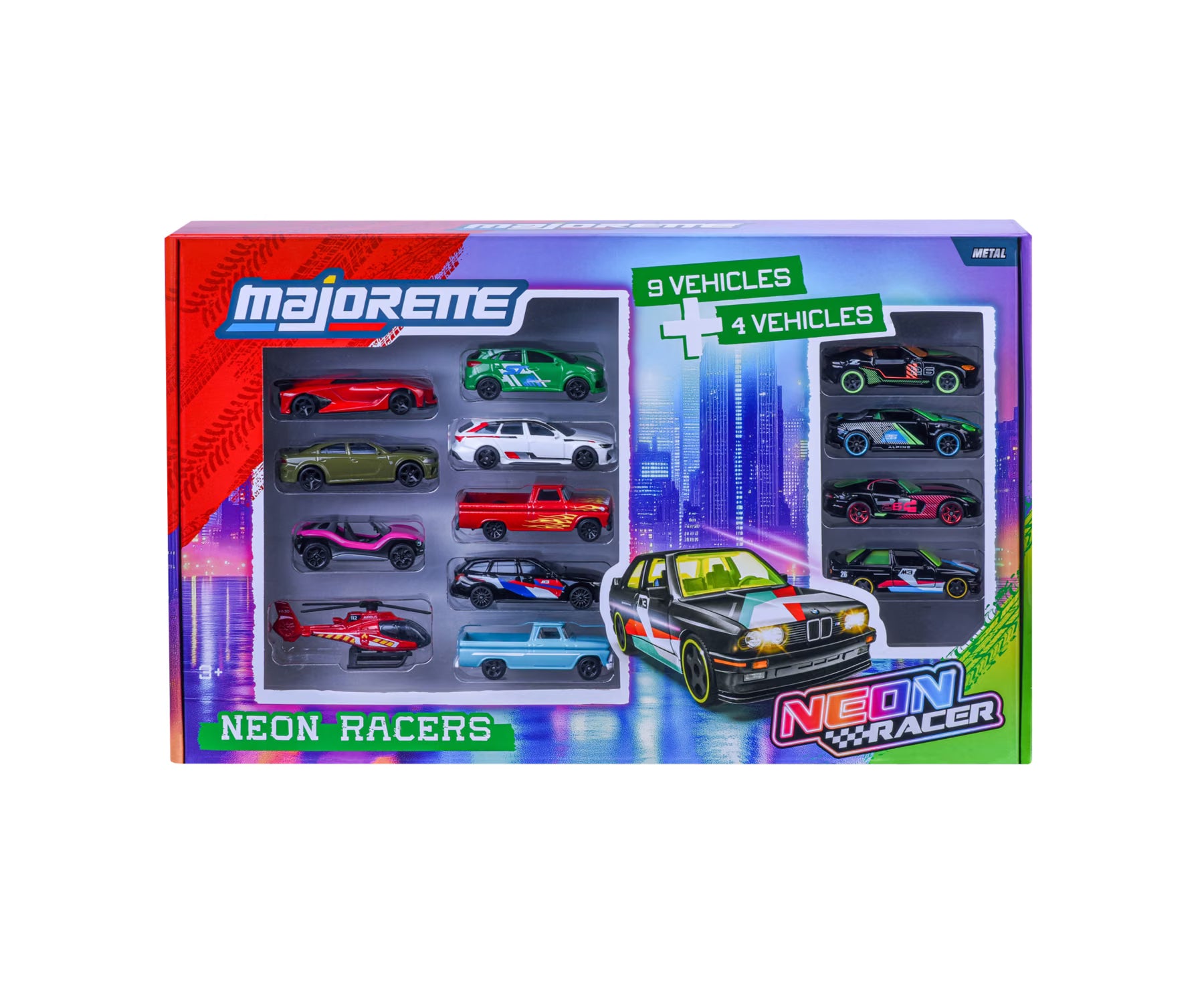 Majorette Neon Racer 9+4 Giftpack