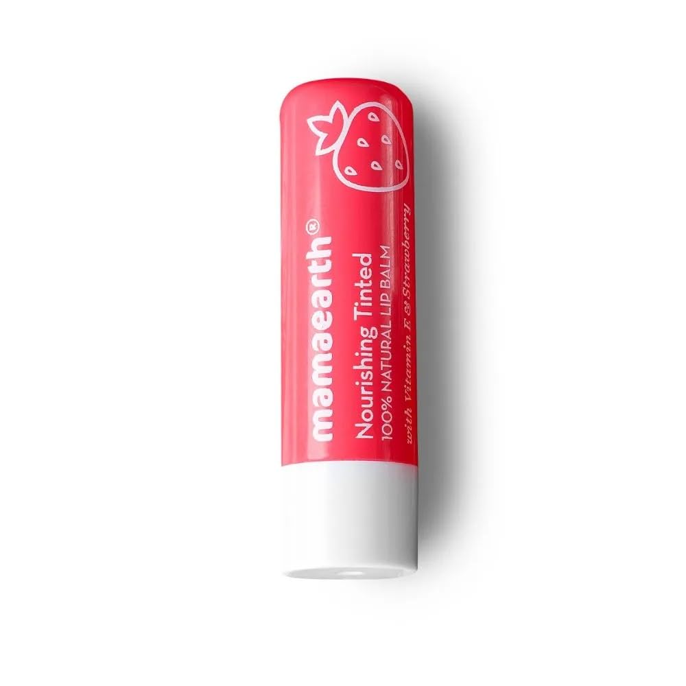 Mamaearth Nourishing Tinted 100% Natural Lip Balm Vitamin & Strawberry Regular Mamaearth Yallatoys