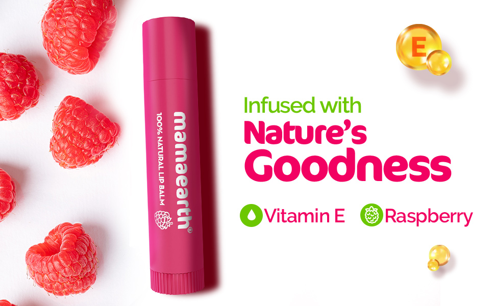 Mamaearth Nourishing Tinted 100% Natural Lip Balm Vitamin & Raspberry Regular Mamaearth Yallatoys