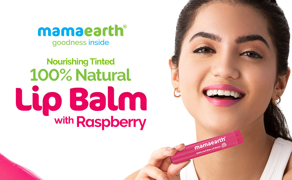 Mamaearth Nourishing Tinted 100% Natural Lip Balm Vitamin & Raspberry Regular Mamaearth Yallatoys