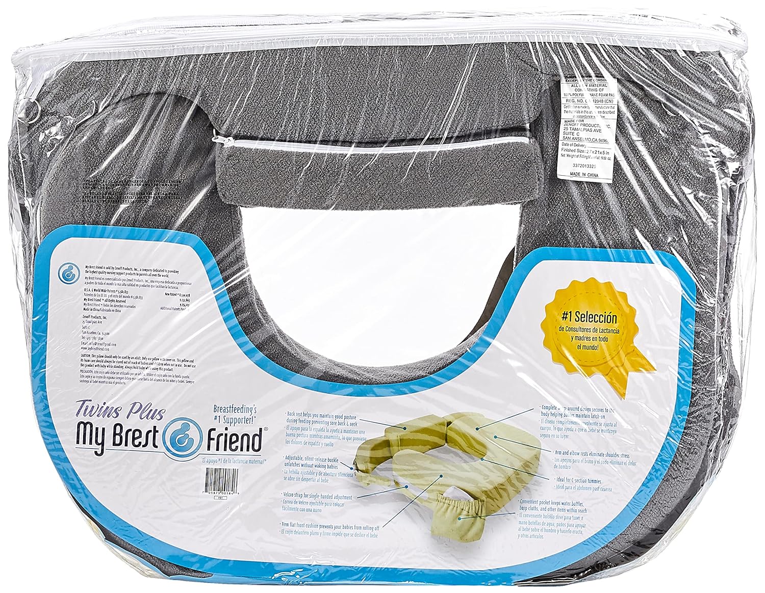 My Brest Friend Twin Plus Deluxe Pillow Evening Grey My Brest Friend Yallatoys