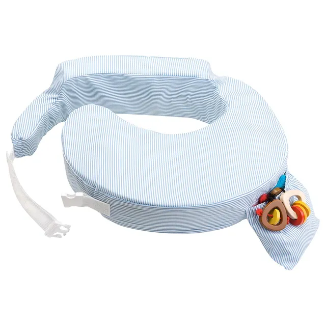 My Brest Friend Original Nursing Pillow Blue White Stripe My Brest Friend Yallatoys
