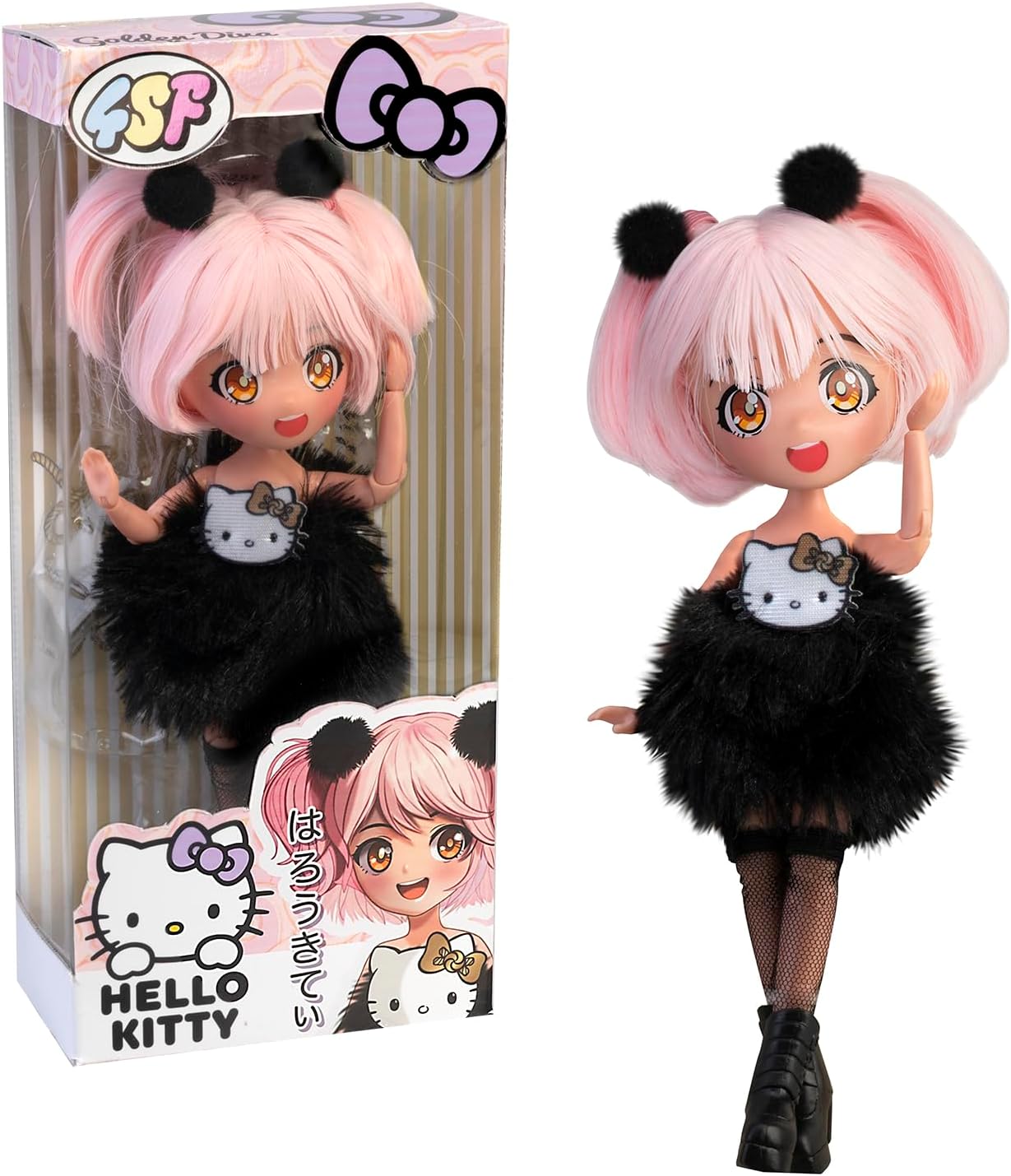 Manga Doll Hello Kitty Golden Diva Japanese Fashion Doll 19cm with Fashionable Looks Manga Dolls Yallatoys
