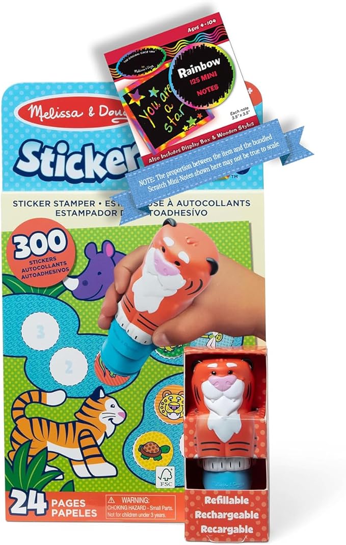 Melissa & Doug Sticker Wow Sticker Stamper and Activity Pad Tiger Melissa & Doug Yallatoys