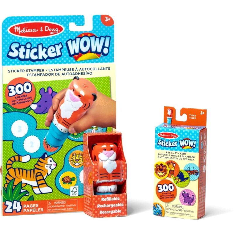 Melissa & Doug Sticker Wow Sticker Stamper and Activity Pad Tiger Melissa & Doug Yallatoys