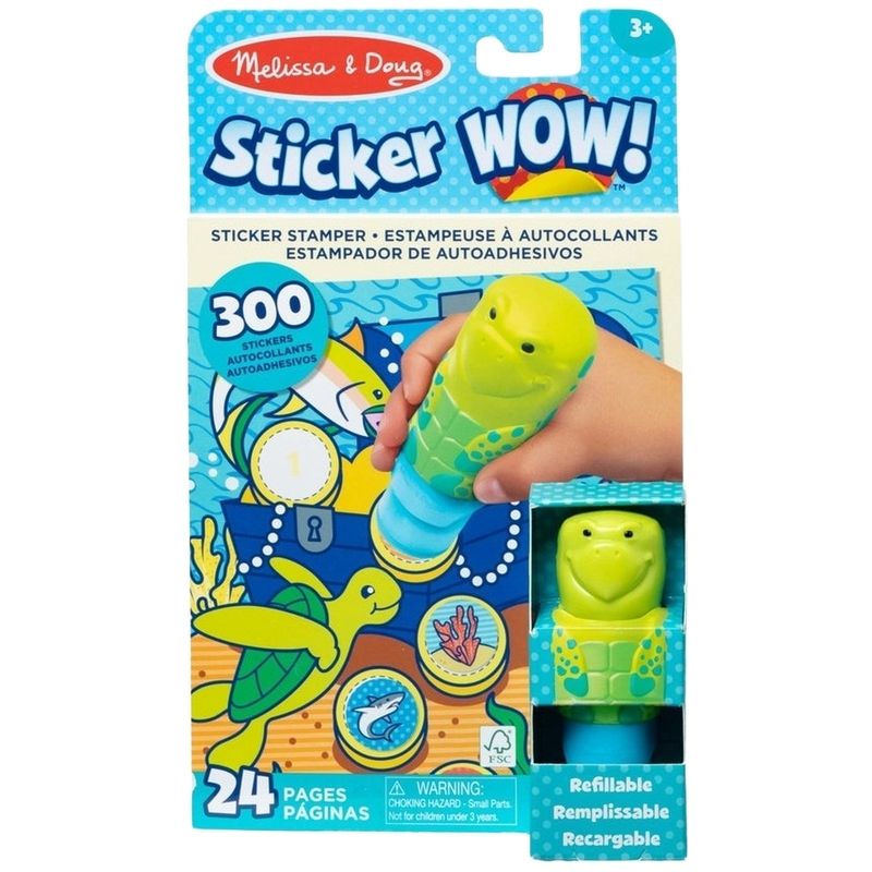 Melissa & Doug Sticker Wow Sticker Stamper and Activity Pad Turtle Melissa & Doug Yallatoys