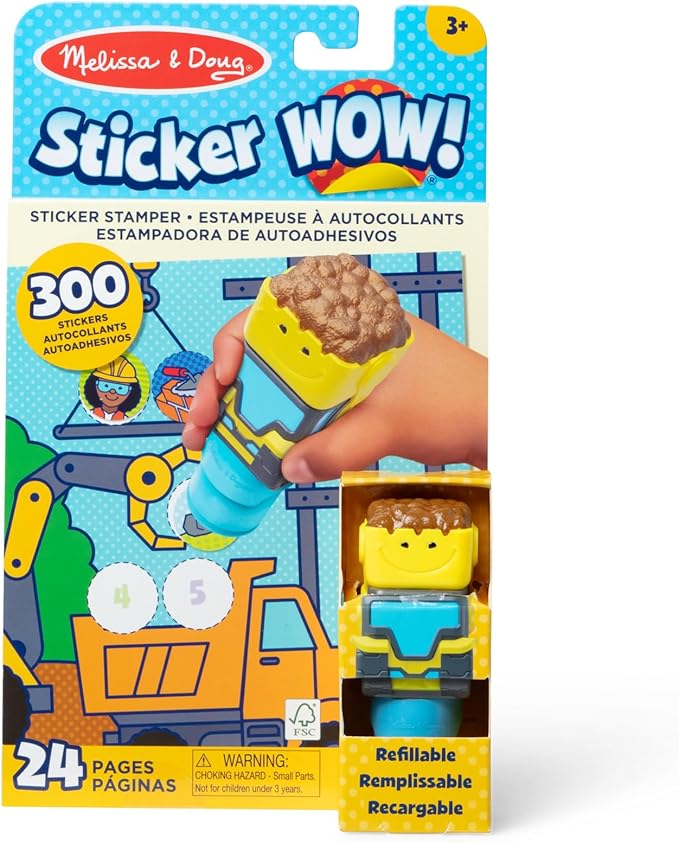 Melissa & Doug Sticker Wow Sticker Stamper and Activity Pad Construction Melissa & Doug Yallatoys