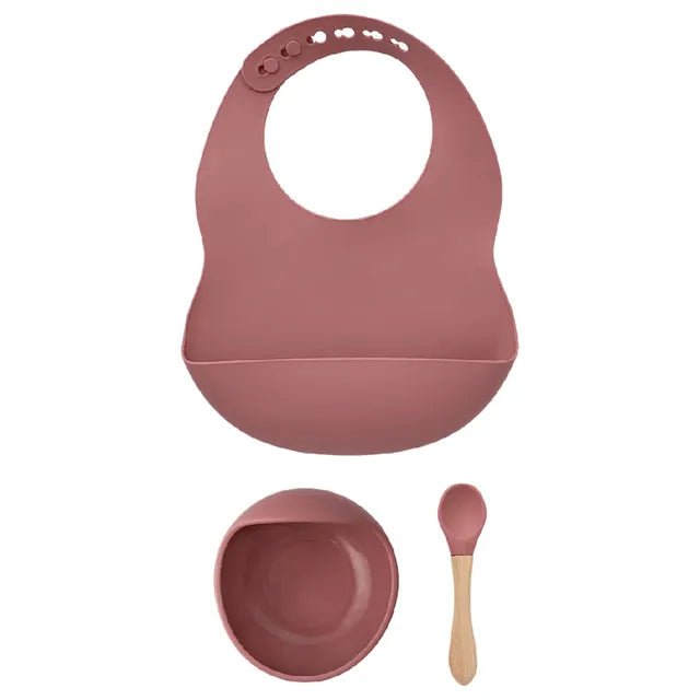 Milk It Baby Rose Pink Bib and Bowl Set