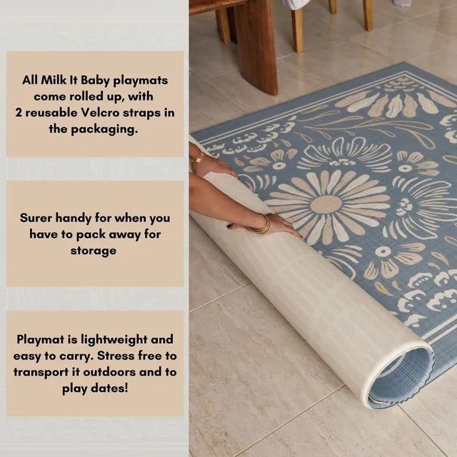 Milk It Baby Boho Azure And Modern Leaf Reversible