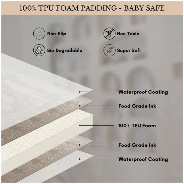 Milk It Baby Boho Bloom and Beige Leaf Playmat