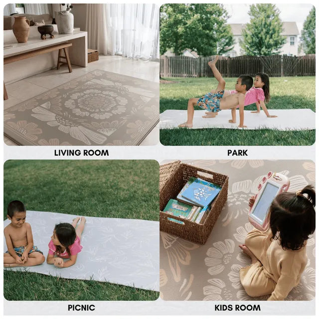 Milk It Baby Boho Bloom and Beige Leaf Playmat