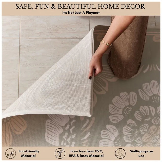 Milk It Baby Boho Bloom and Beige Leaf Playmat