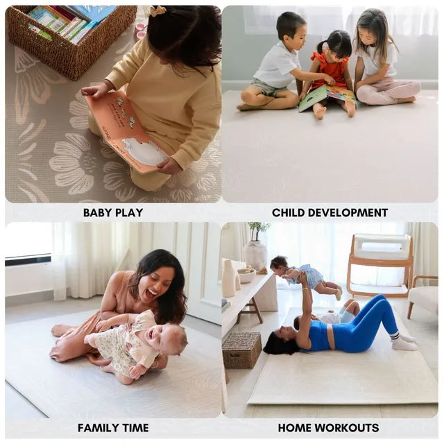 Milk It Baby Boho Bloom and Beige Leaf Playmat
