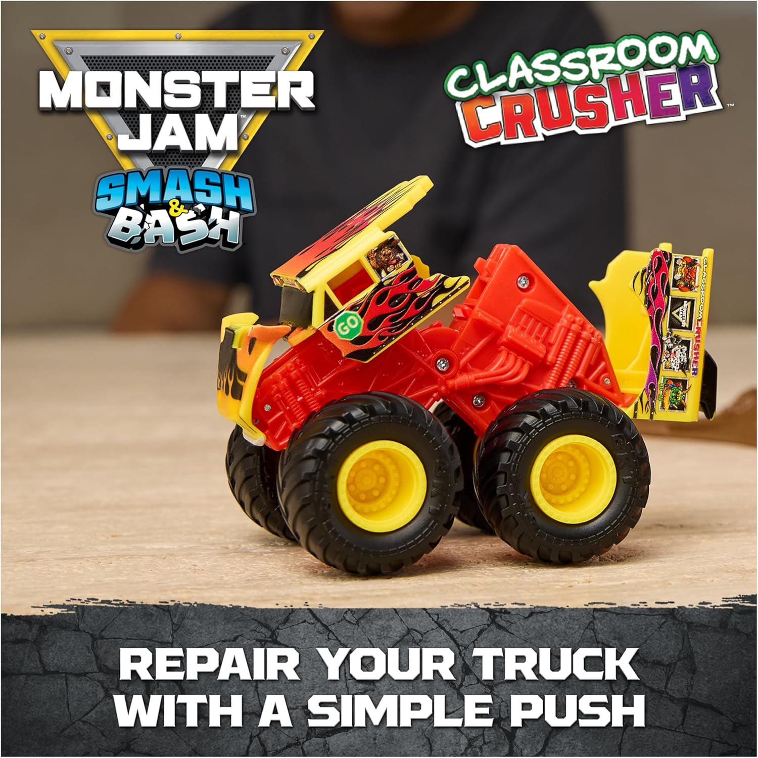 Monster Jam Smash & Bash Playset Classroom Crusher Crash Course Monster Jam Yallatoys