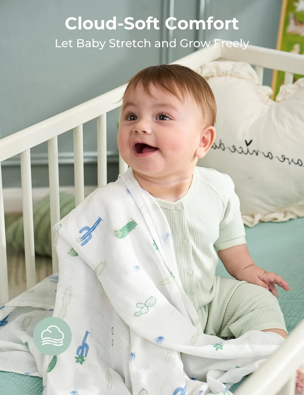 Momcozy Muslin Swaddle Blankets - Bravery Pack of 4