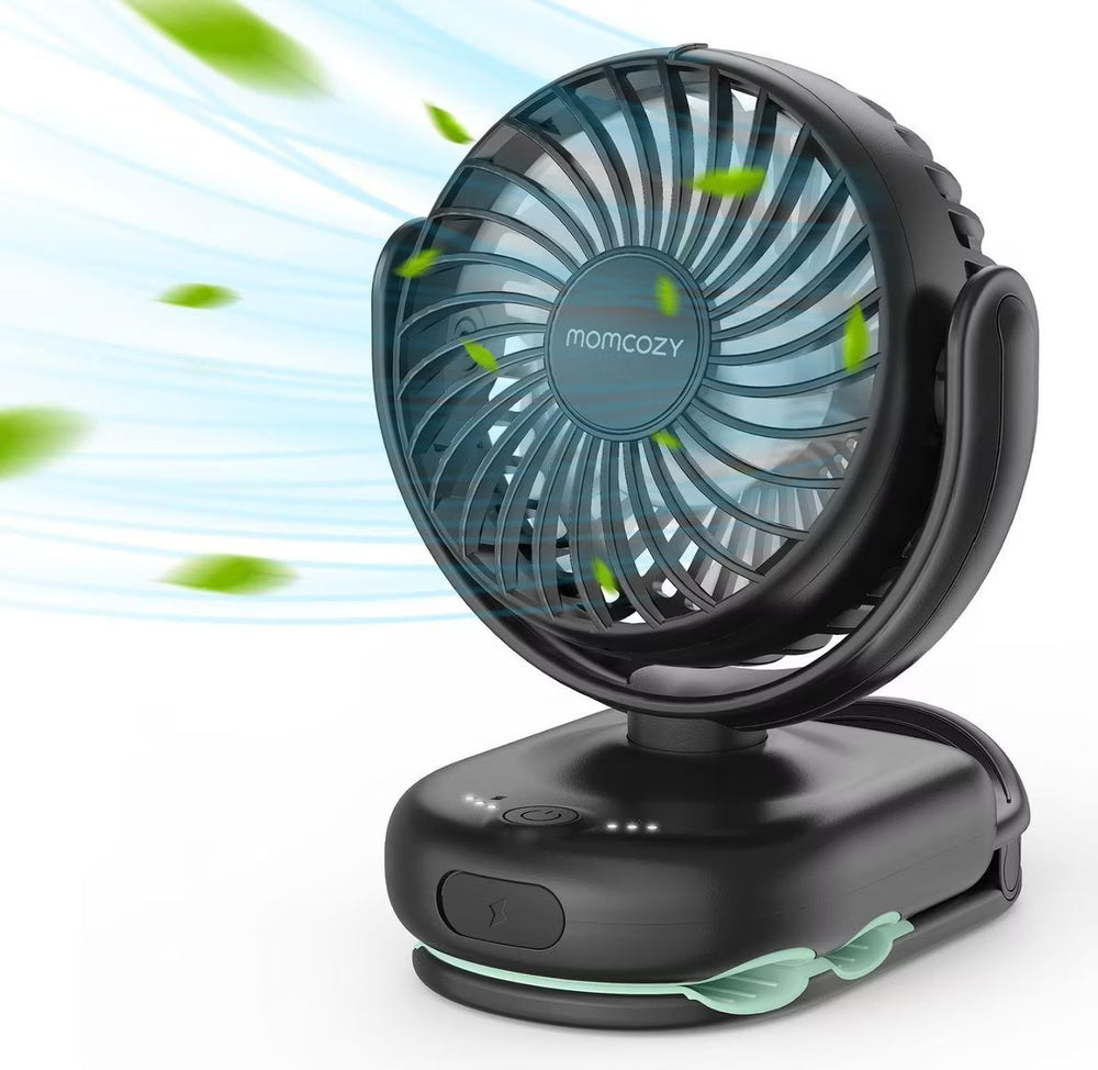 Momcozy Clip On Stroller Fan Black