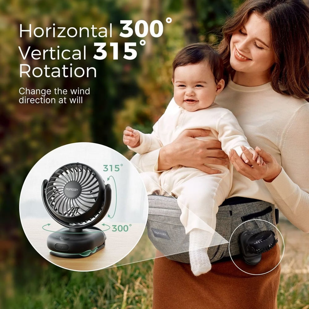 Momcozy Clip On Stroller Fan Black