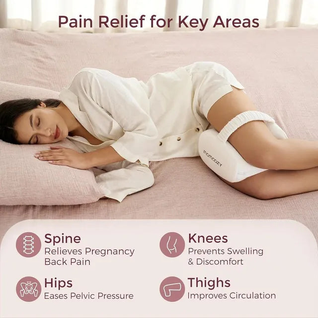 Momcozy Knee Pillow for Side Sleepers White