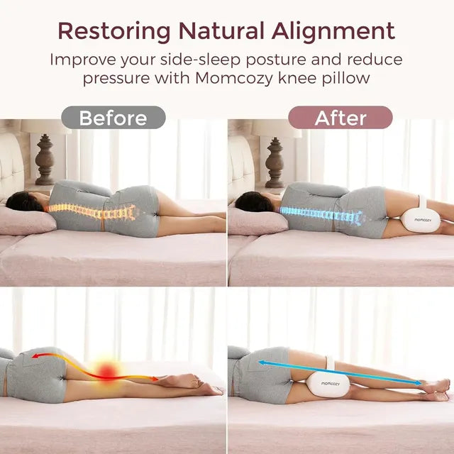 Momcozy Knee Pillow for Side Sleepers White