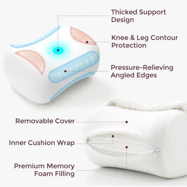 Momcozy Knee Pillow for Side Sleepers White