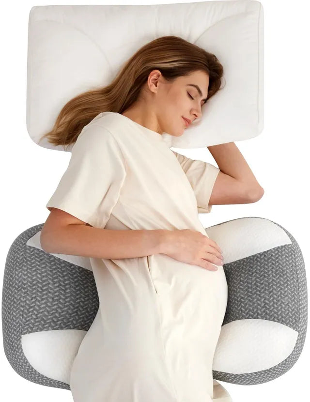 وسادة الحمل Momcozy Plus على شكل W - رمادي وأبيض
