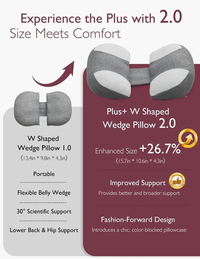 وسادة الحمل Momcozy Plus على شكل W - رمادي وأبيض