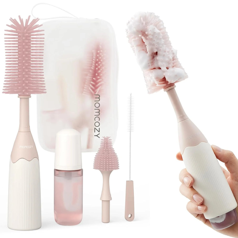 Momcozy Bottle Brush Kit Press Bubble Style Pink Momcozy Yallatoys