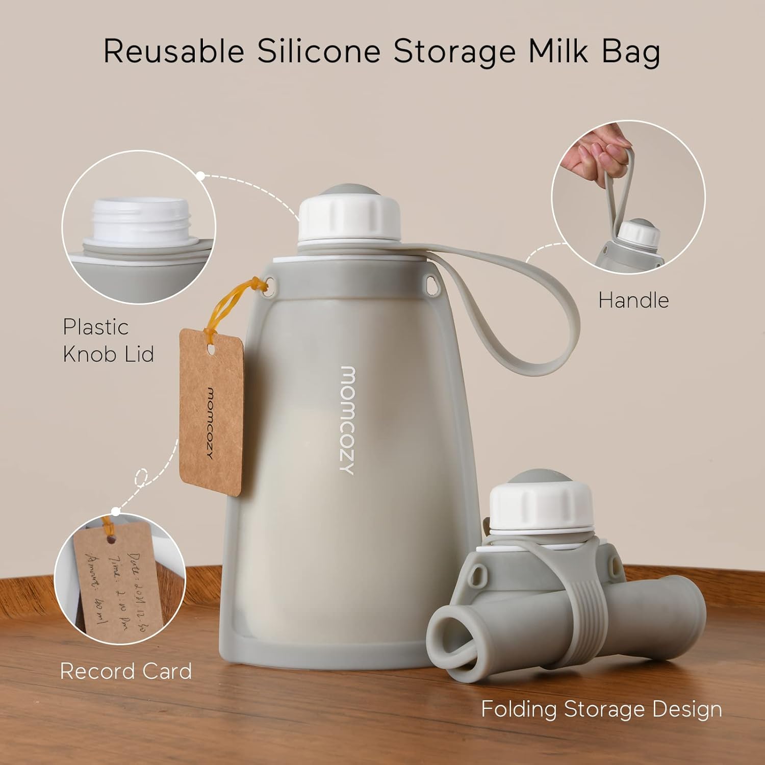 Momcozy Silicone Milk Storage Bags 2pcs Purple And Grey Momcozy Yallatoys