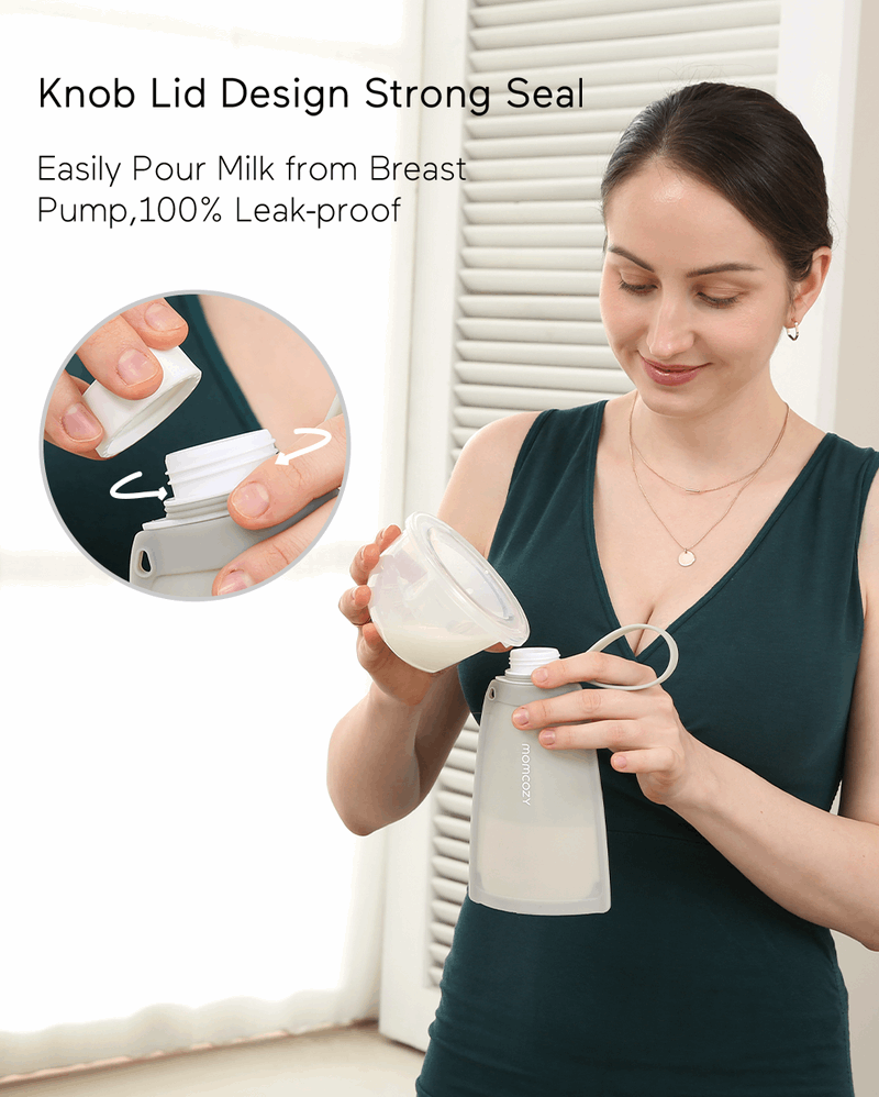 Momcozy Silicone Milk Storage Bags 5pcs Grey