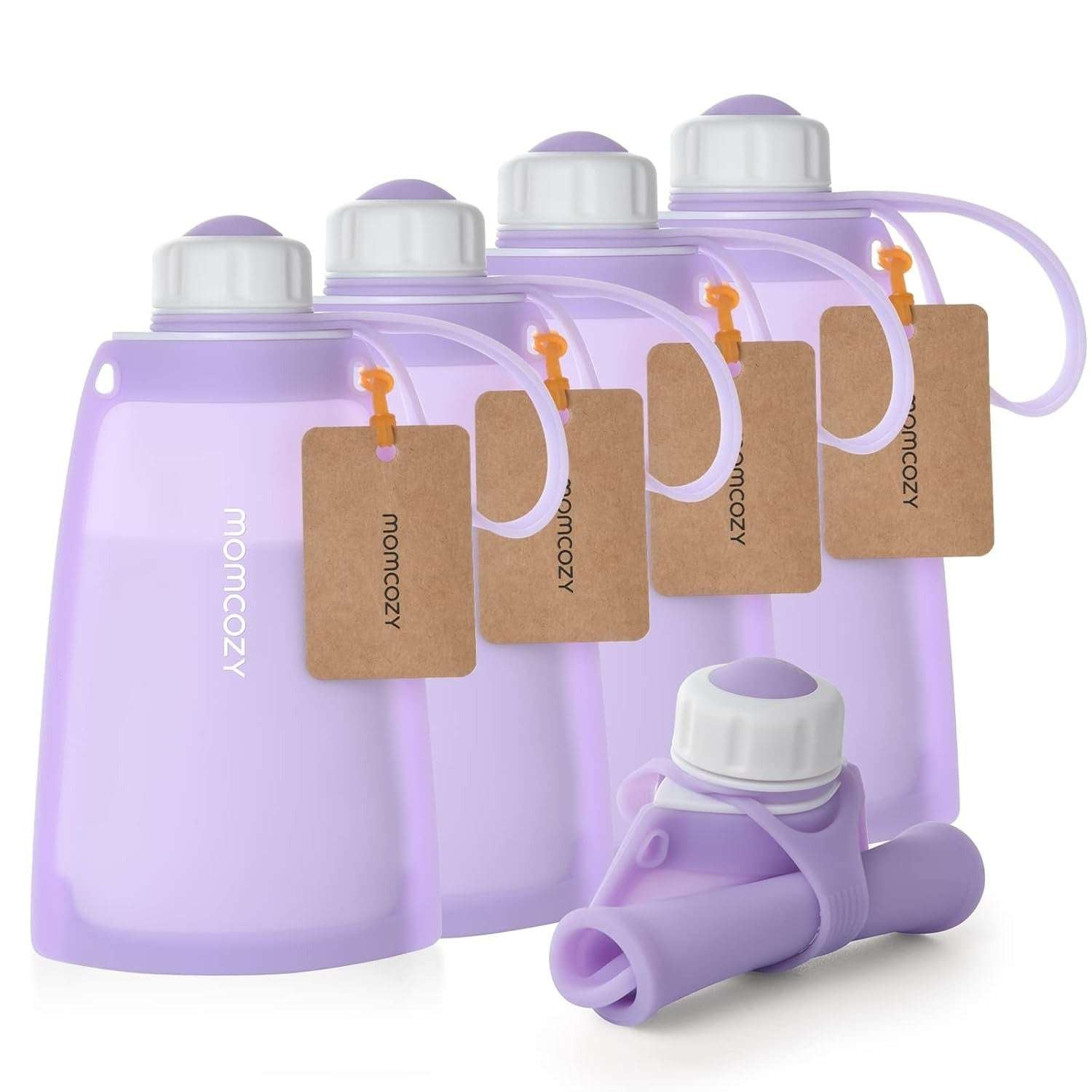 Momcozy Silicone Milk Storage Bags 5pcs Purple