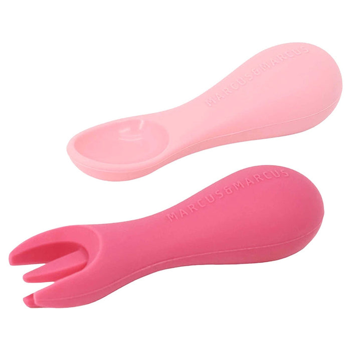 Marcus N Marcus  Silicone Palm Grasp Spoon & Fork Set Pokey Marcus & Marcus Yallatoys